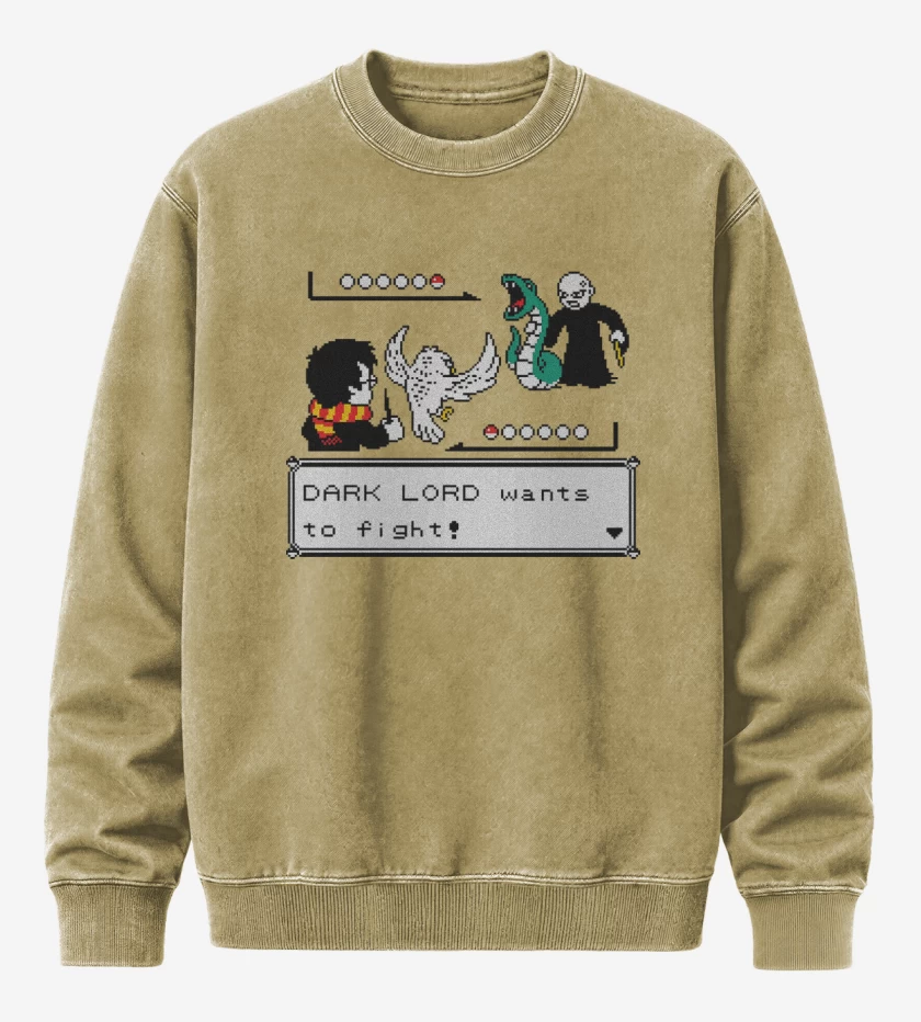 Poleron Polo Acid Wash Beige de Batalla a Muerte con Varitas