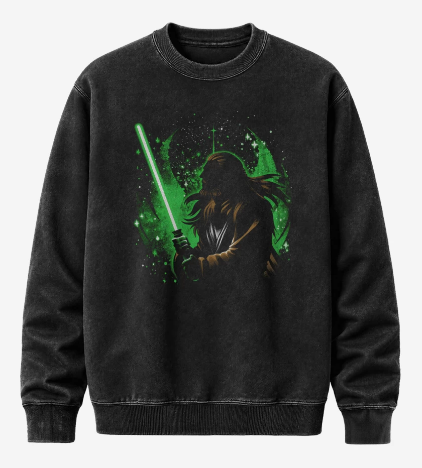 Poleron Polo Acid Wash Negro de Instinto Jedi