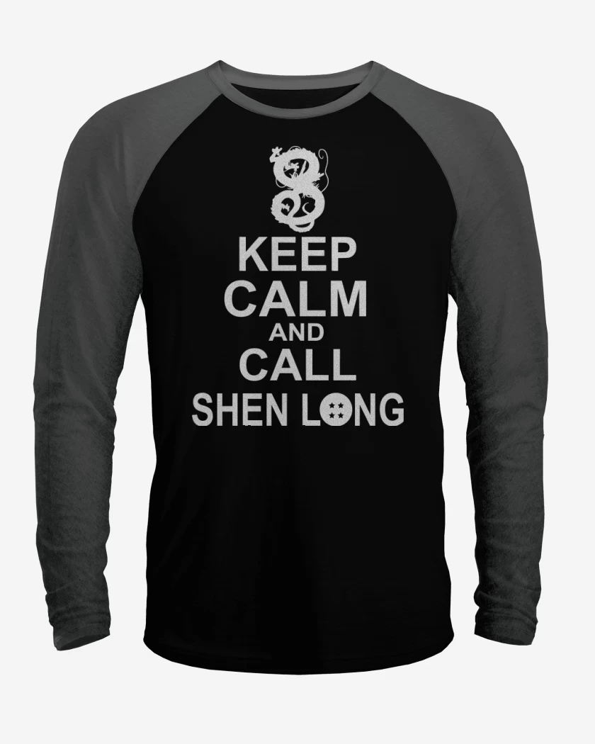 Polera Raglan Keep calm and call shen long