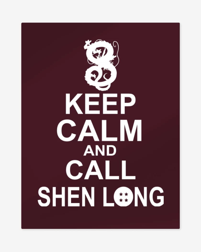 Print metalico Burdeo de Keep calm and call shen long