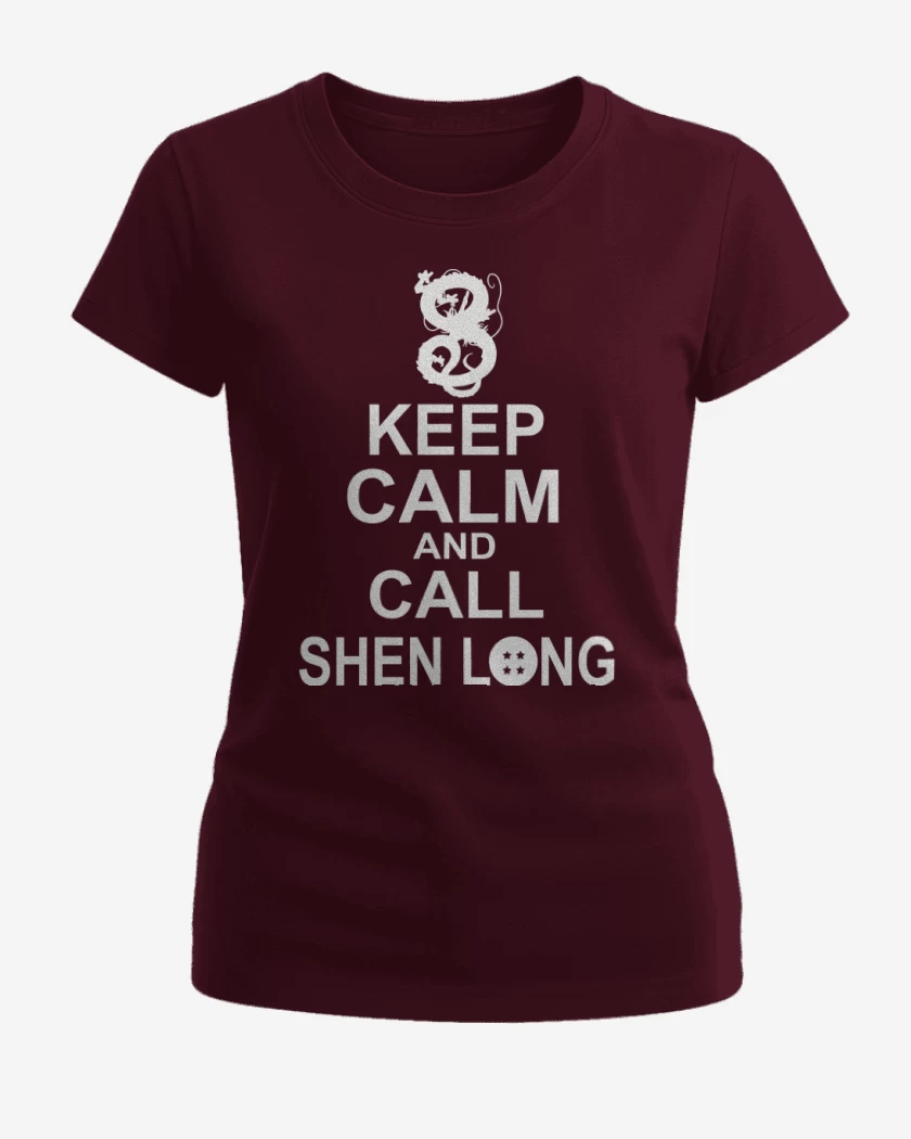 Polera de Mujer Burdeo de Keep calm and call shen long