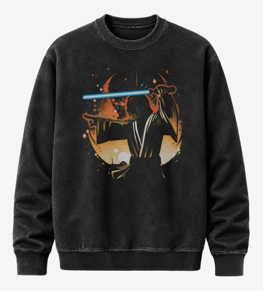 Poleron Polo Acid Wash Negro de La Única Esperanza