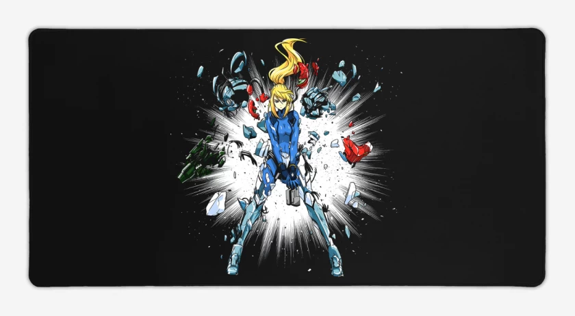 Mouse pad Gamer Negro de Samus Explosiva