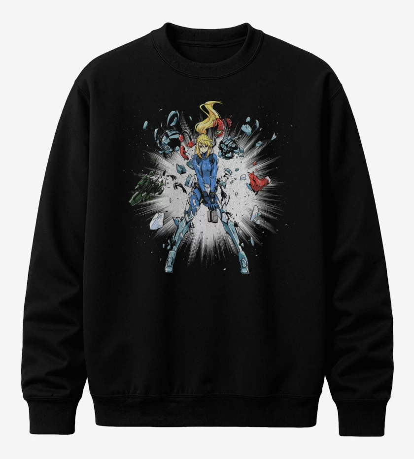 Poleron polo Negro de Samus Explosiva