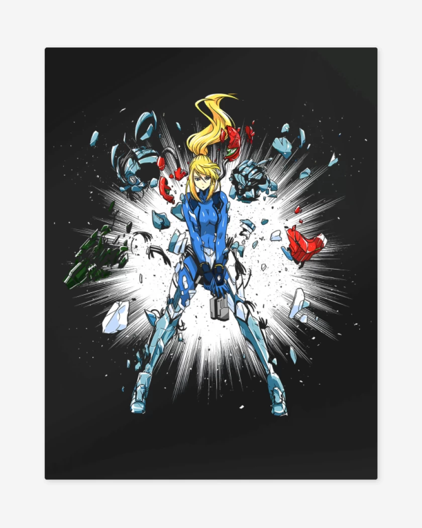 Print metalico Negro de Samus Explosiva