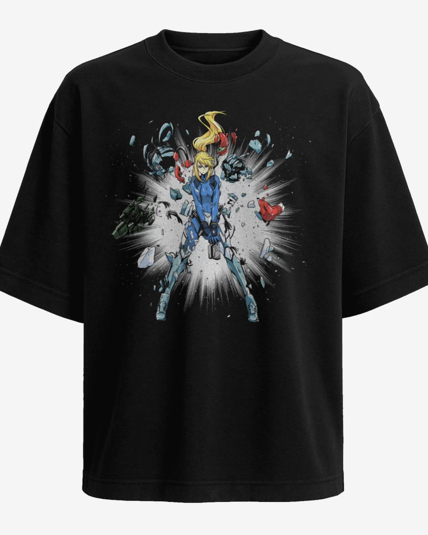 Polera Oversize Negro de Samus Explosiva