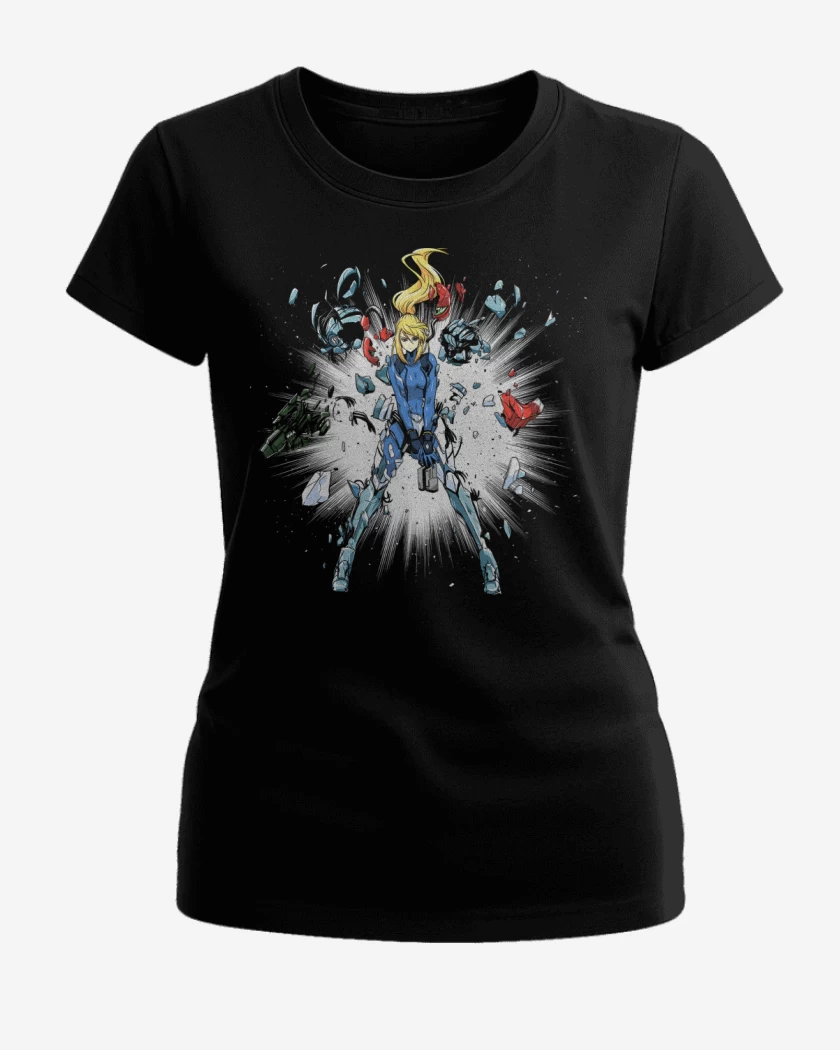 Polera de Mujer Negro de Samus Explosiva
