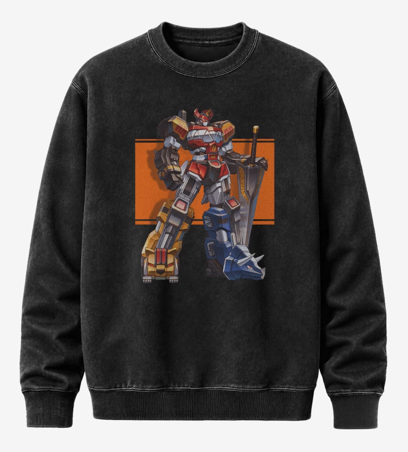 Poleron Polo Acid Wash Negro de Megazord