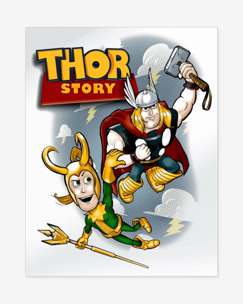 Print metalico Blanco de Thor Story