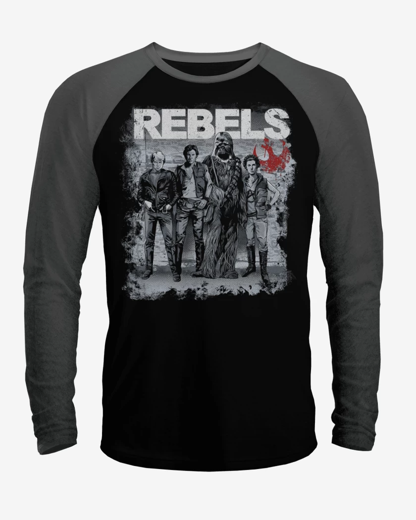 Polera Raglan Negro / Negro Heather de Rebels