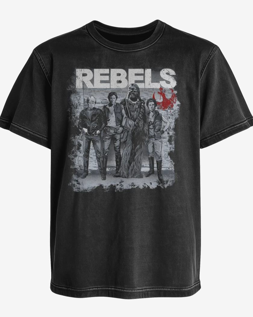 Polera desgastada Negro de Rebels