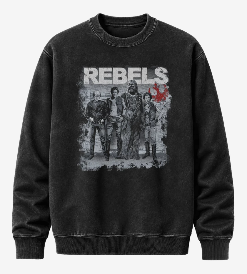 Poleron Polo Acid Wash Negro de Rebels