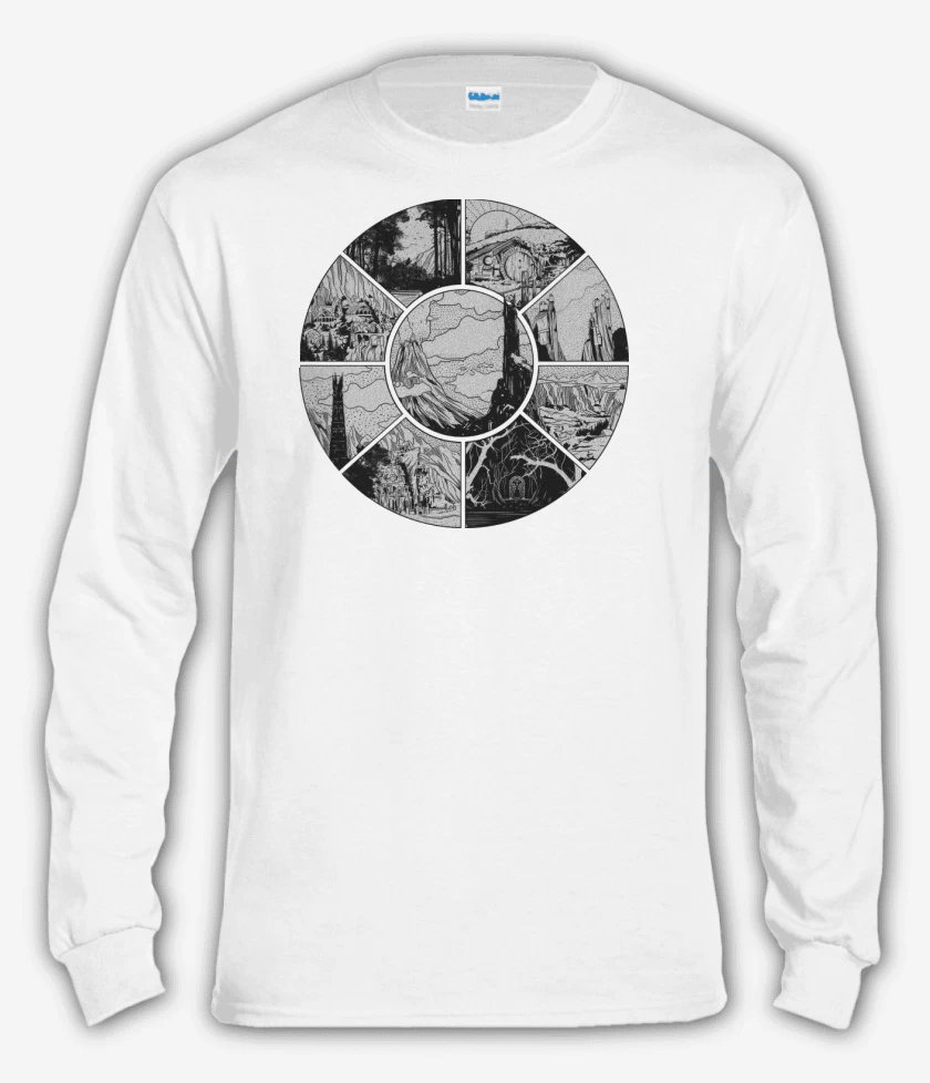 Polera manga larga Blanco de La Tierra Media