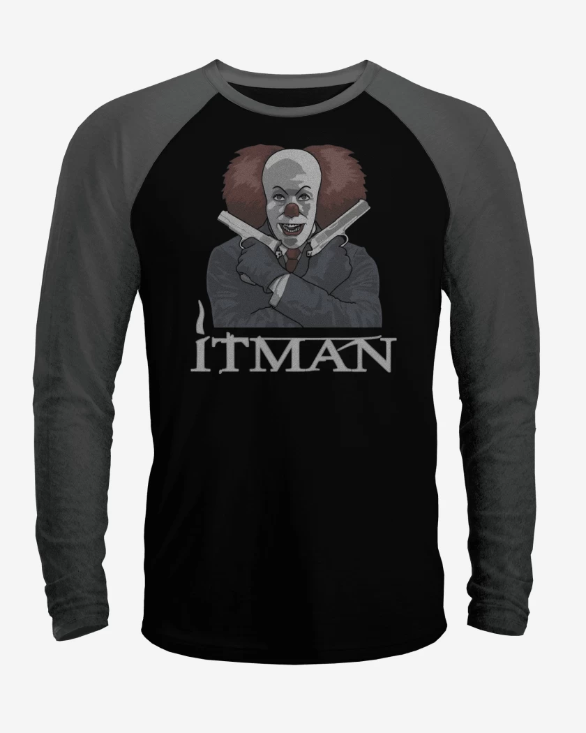 Polera Raglan Negro / Negro Heather de Itman