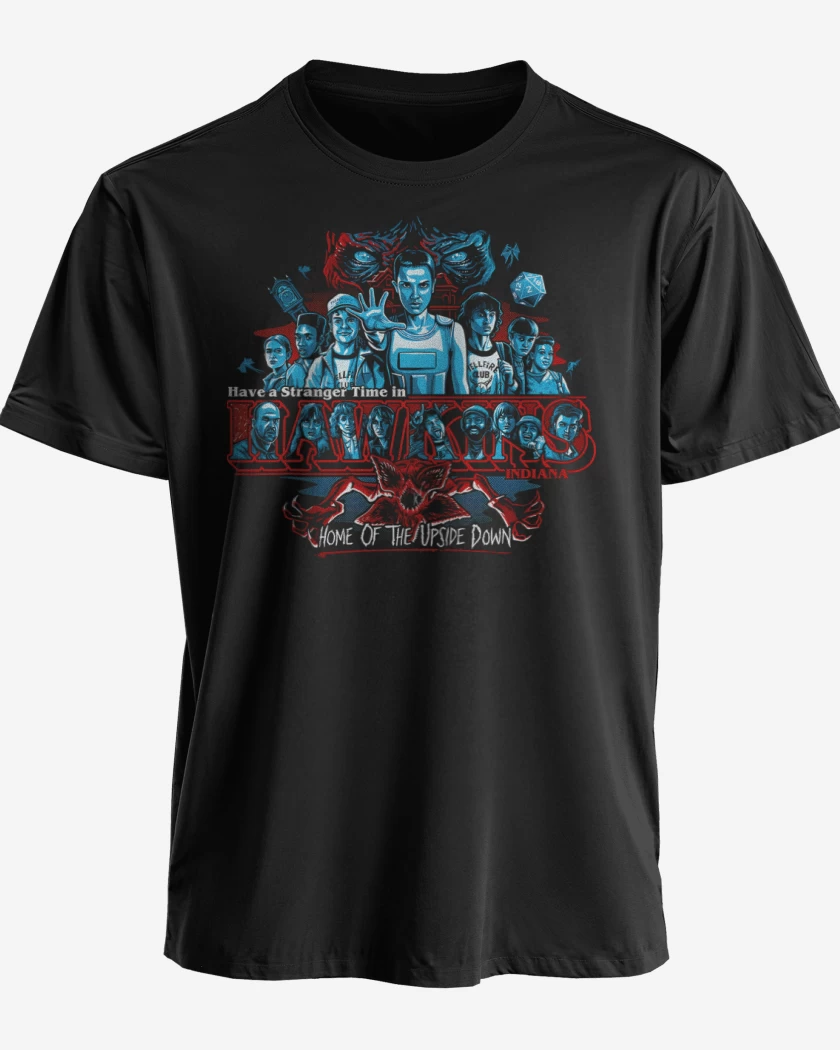 Polera premium Negro de Stranger Hawkins