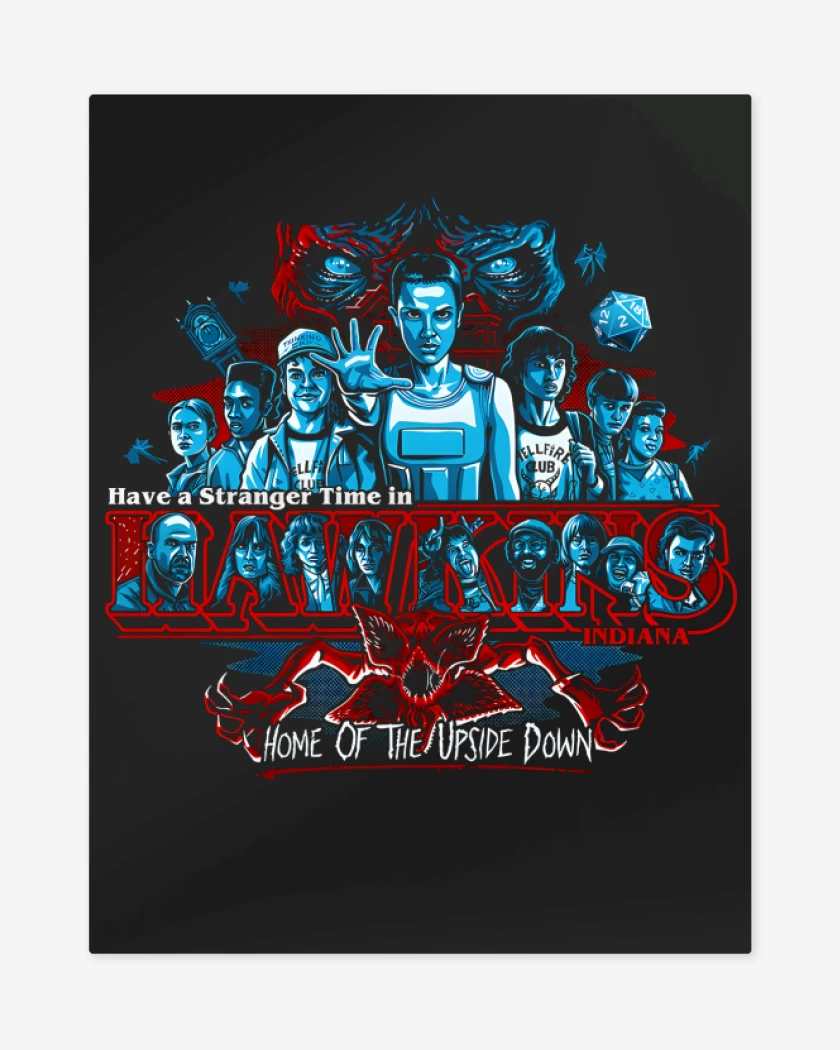 Print metalico Negro de Stranger Hawkins