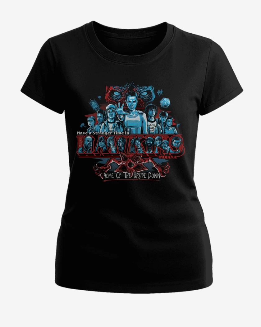 Polera de Mujer Negro de Stranger Hawkins