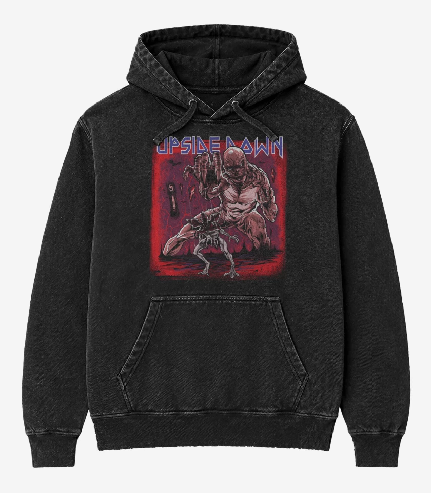 Poleron Canguro Acid Wash Negro de The Number of the Vecna
