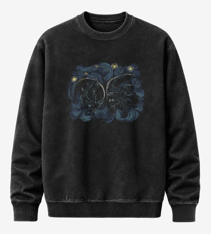 Poleron Polo Acid Wash Negro de El Octagogh Pasajero 