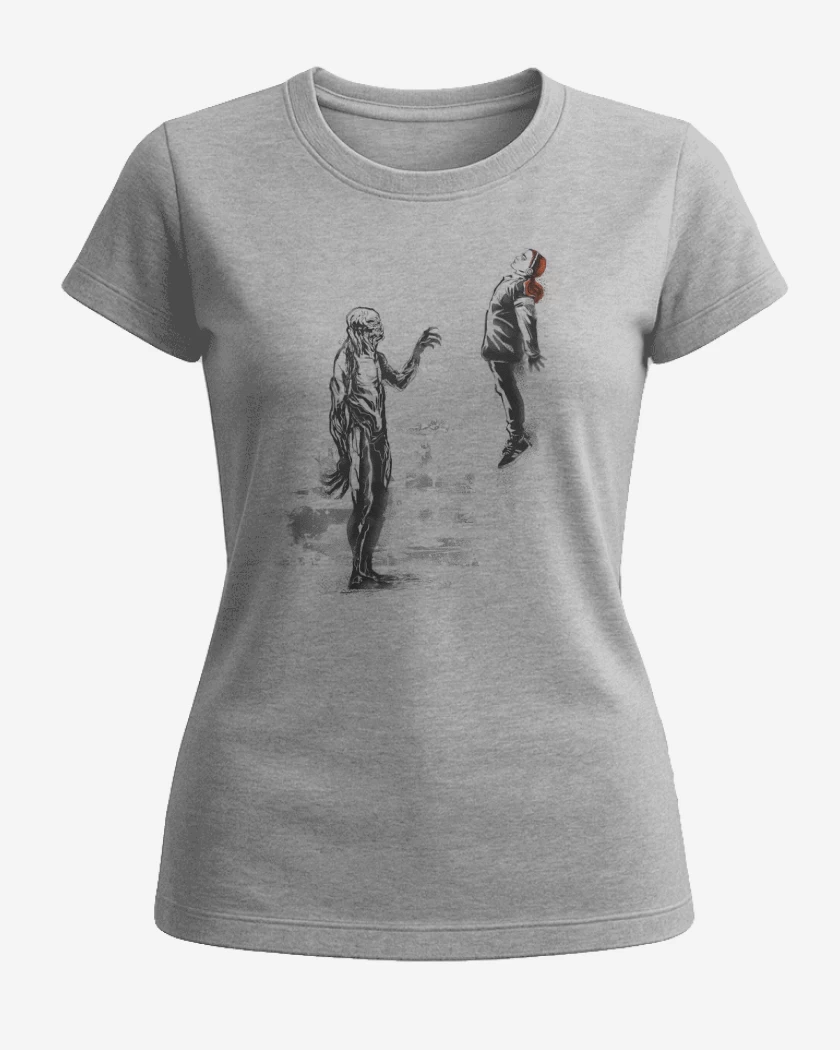 Polera de Mujer Gris Melange de Muro de Vecna