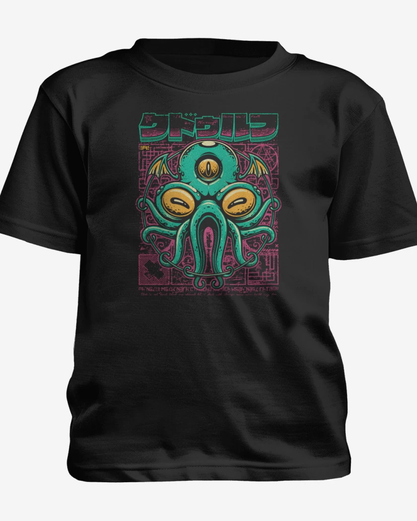 Polera de niño Negro de Cuthelhu