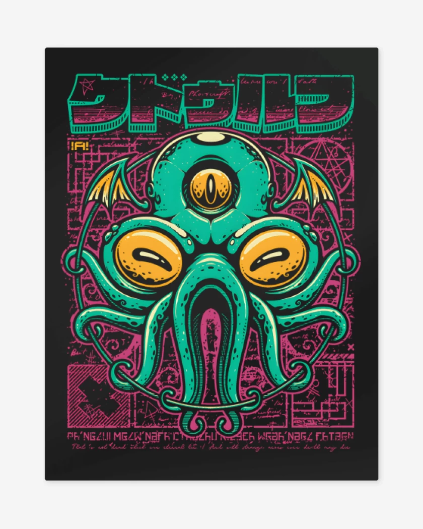 Print metalico Negro de Cuthelhu