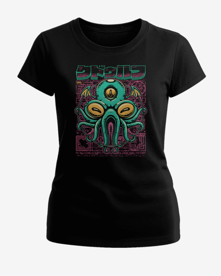 Polera de Mujer Negro de Cuthelhu