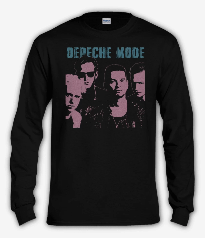 Polera manga larga Negro de Depeche Mode