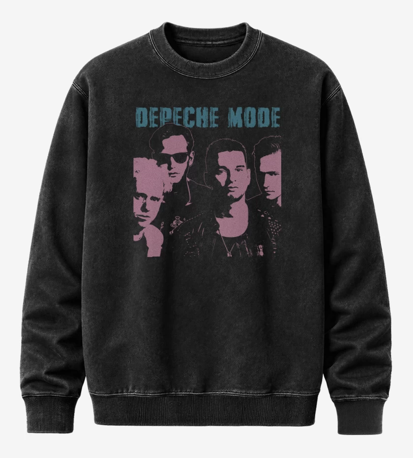Poleron Polo Acid Wash Negro de Depeche Mode