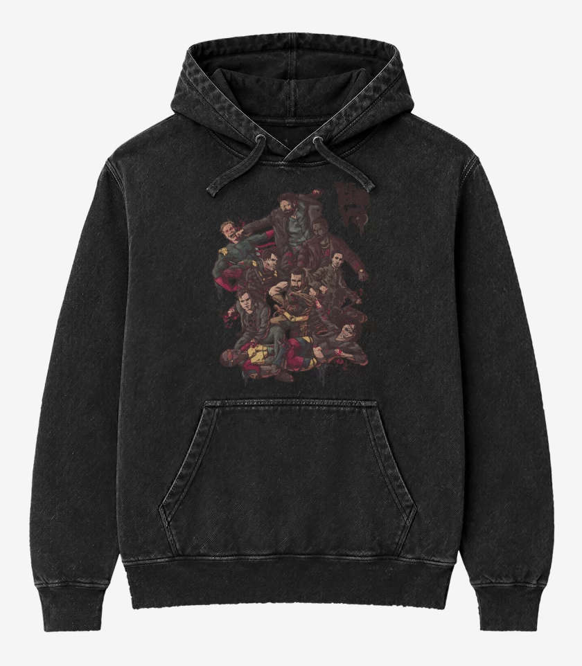 Poleron Canguro Acid Wash Negro de The Boys