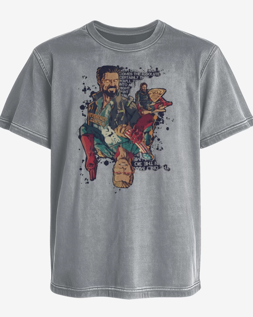 Polera desgastada Butcher x Homelander