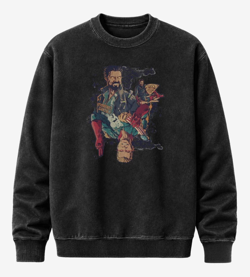 Poleron Polo Acid Wash Negro de Butcher x Homelander