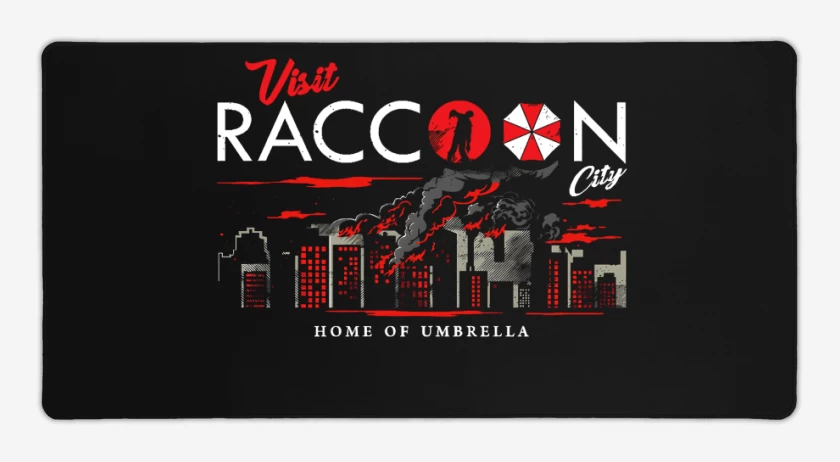 Mouse pad Gamer Negro de Visit Racoon city