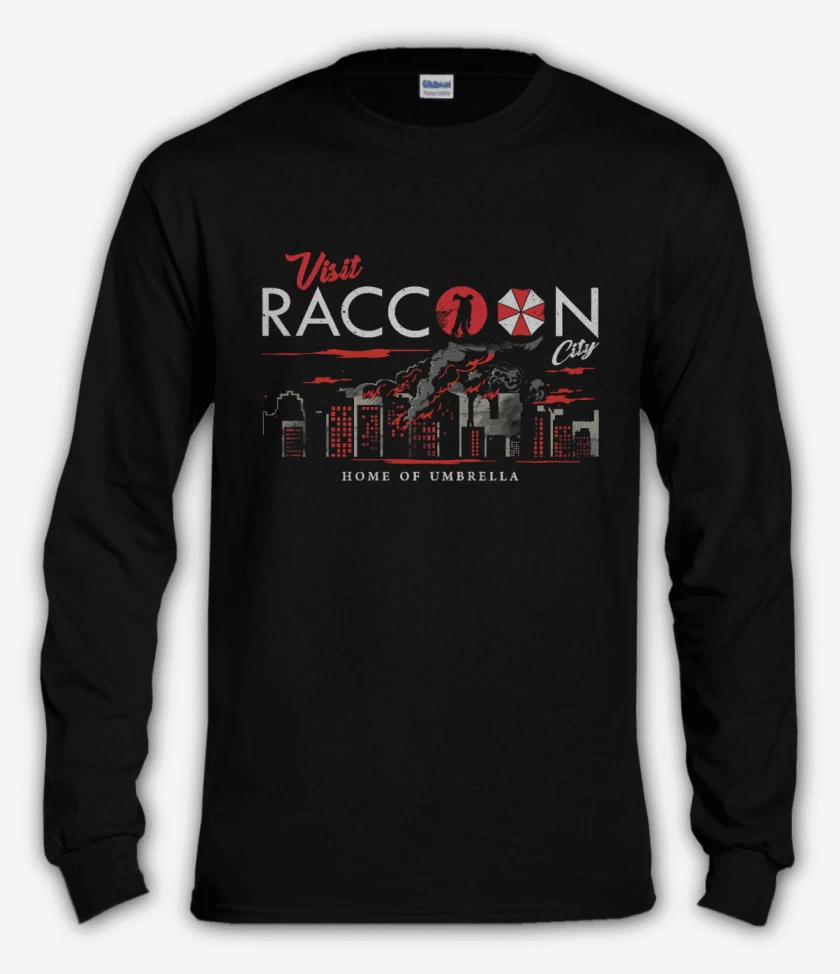 Polera manga larga Visit Racoon city