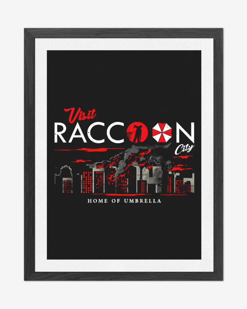 Cuadro decorativo Negro de Visit Racoon city
