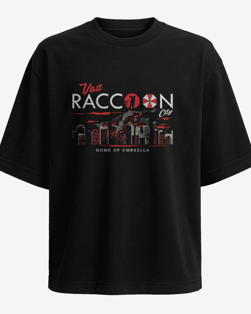 Polera Oversize Visit Racoon city
