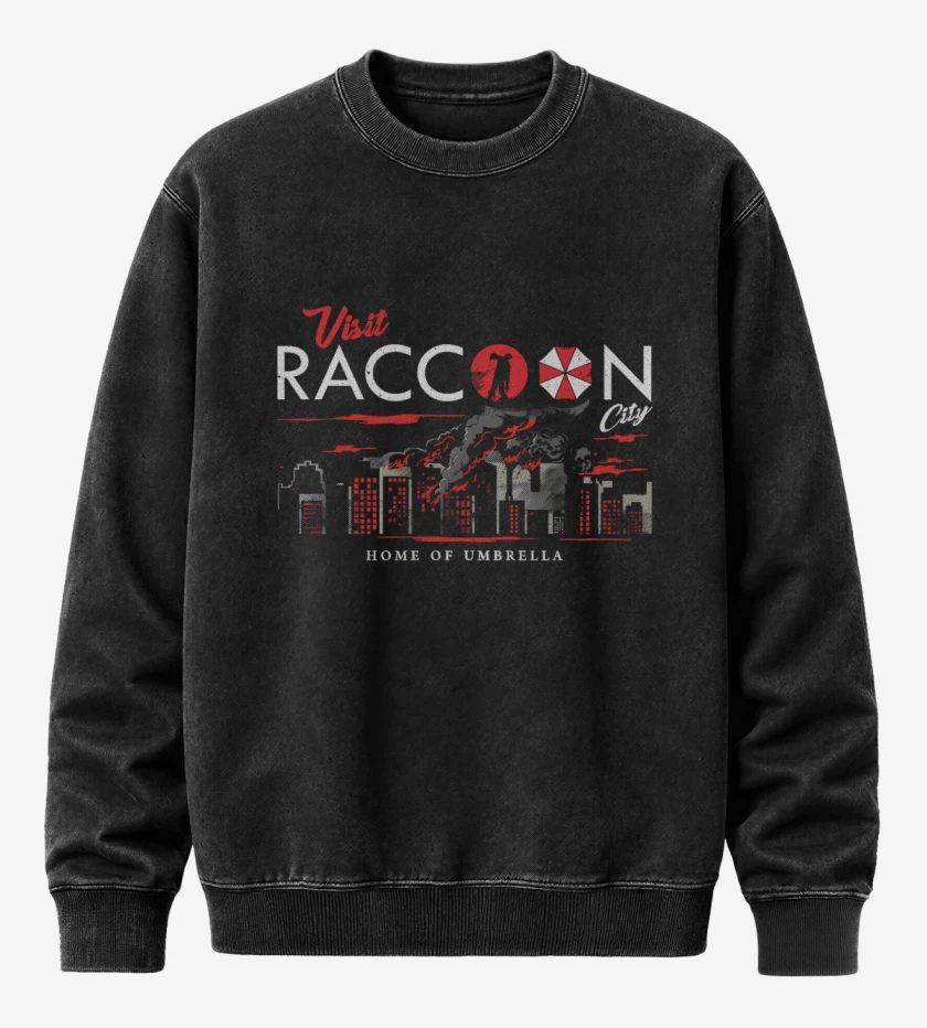 Poleron Polo Acid Wash Negro de Visit Racoon city
