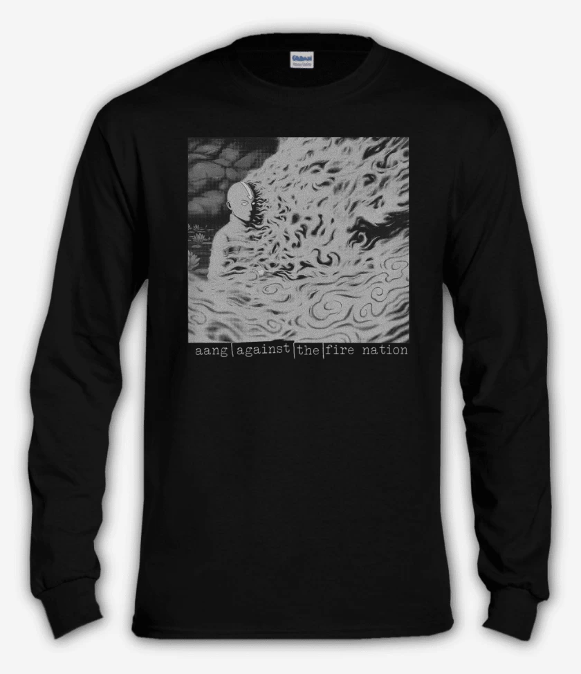 Polera manga larga Negro de Aang against the machine