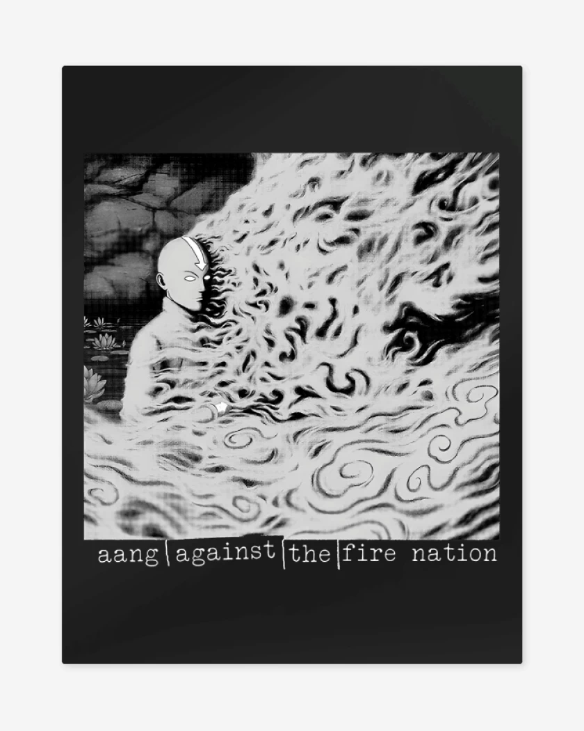 Print metalico Negro de Aang against the machine
