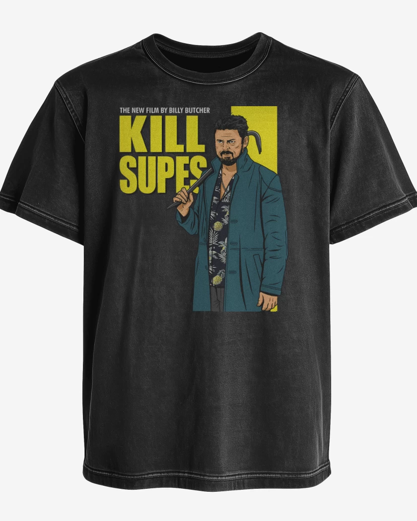 Polera desgastada Negro de Kill Supes
