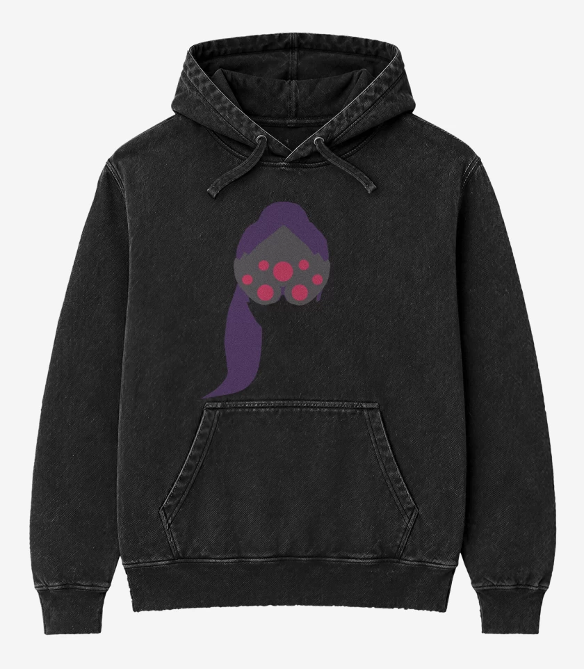 Poleron Canguro Acid Wash Negro de Widowmaker