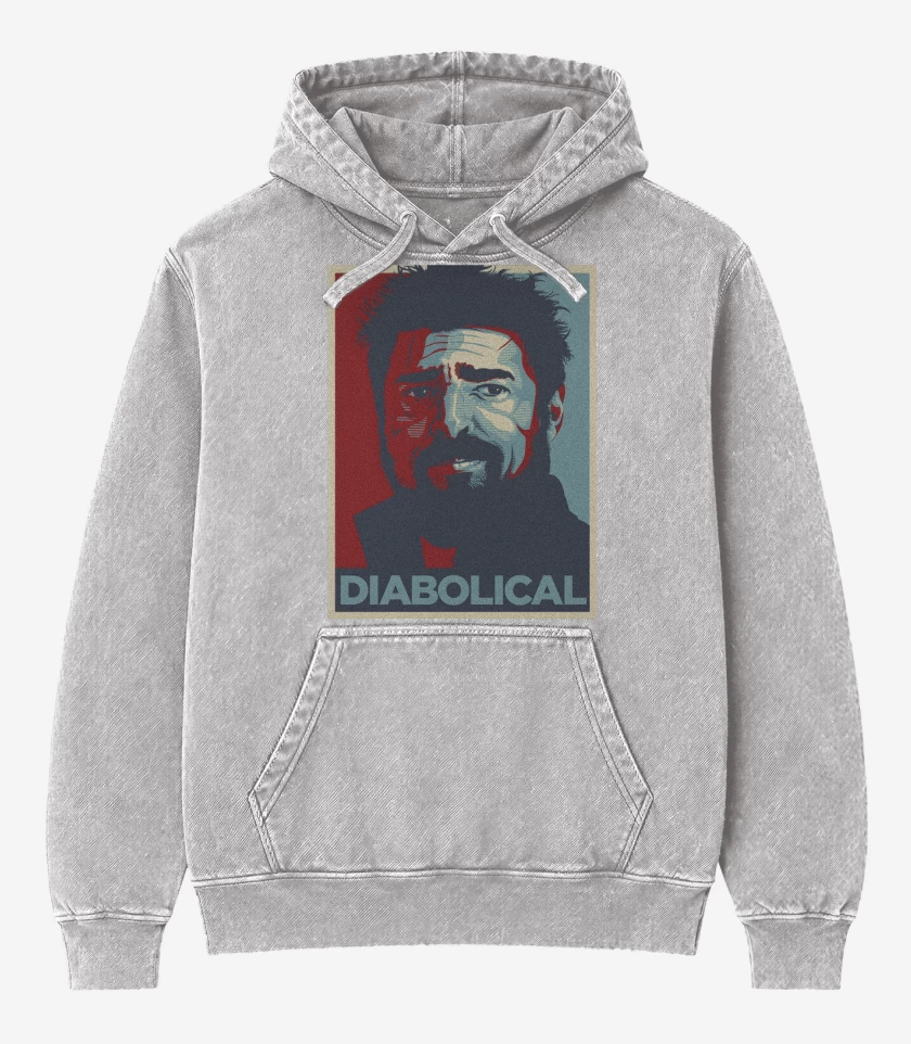 Poleron Canguro Acid Wash Gris Melange de Diabolical