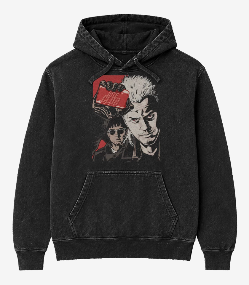 Poleron Canguro Acid Wash Negro de Bite club nro 2