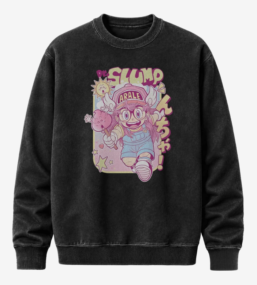 Poleron Polo Acid Wash Negro de Arale Slump