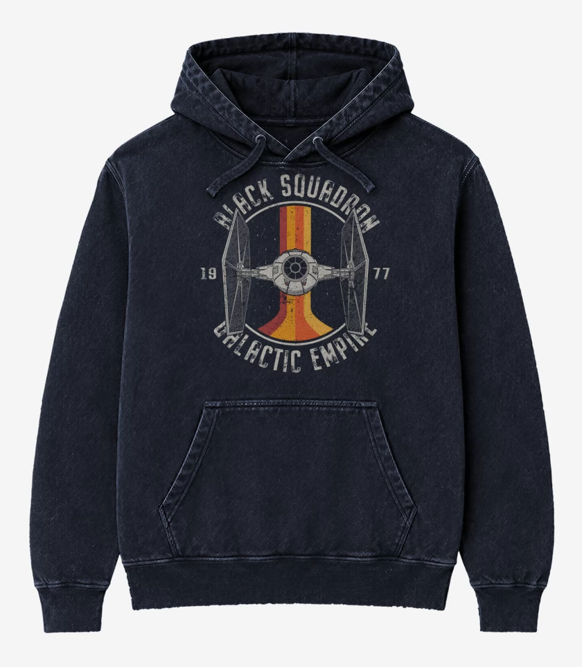 Poleron Canguro Acid Wash Azul Marino de Black squadron Galactic