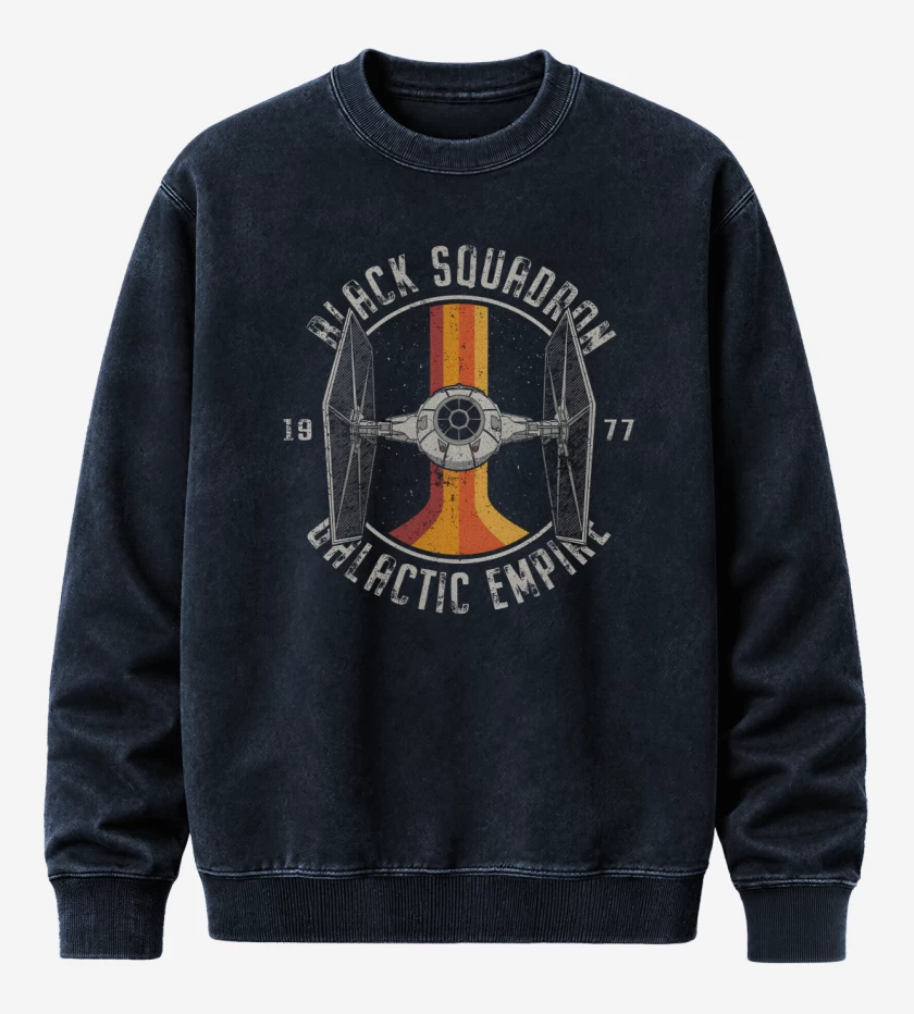 Poleron Polo Acid Wash Azul Marino de Black squadron Galactic