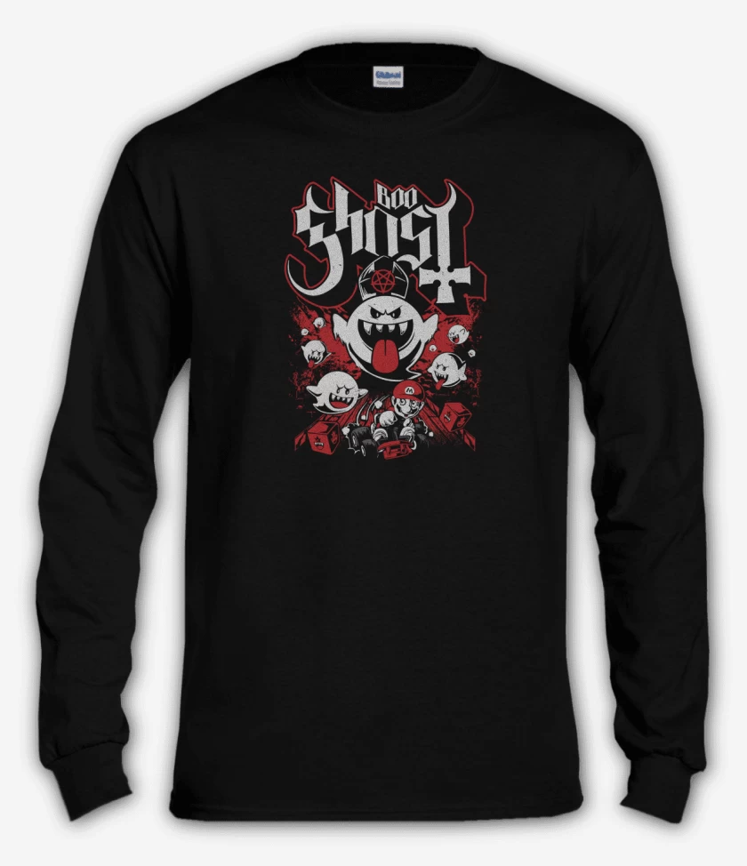 Polera manga larga Negro de Boo Ghost