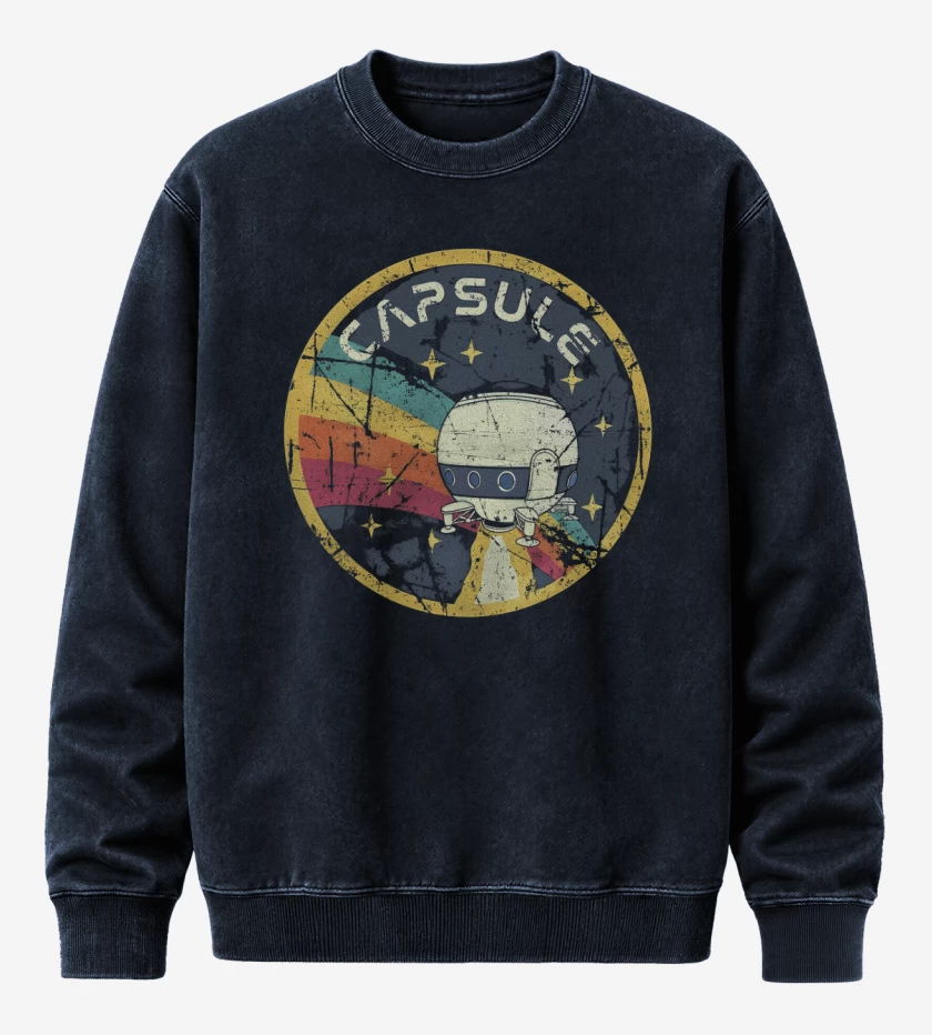 Poleron Polo Acid Wash Azul Marino de Capsule