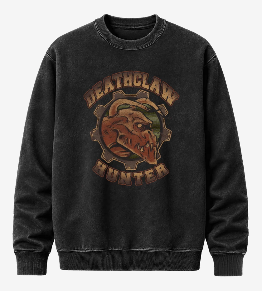 Poleron Polo Acid Wash Negro de Cazador de Sanguinarios