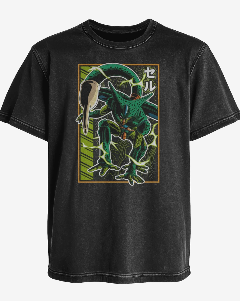 Polera desgastada Negro de Cell
